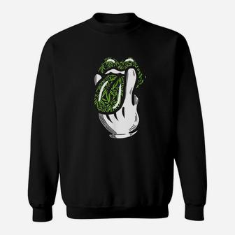 Green Lips Leaf Sweatshirt | Crazezy DE
