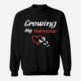 Growing My Valentine Baby Announcement Pregnancy Sweatshirt - Monsterry DE