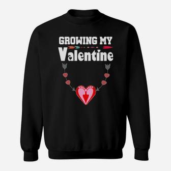 Growing My Valentine Design Pregnancy Announcement Sweatshirt - Monsterry CA