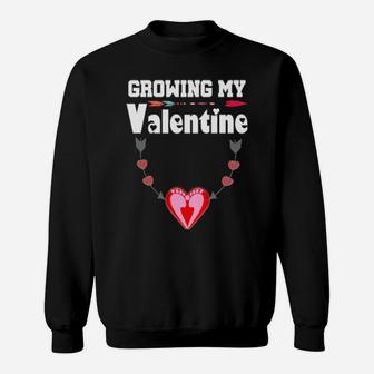Growing My Valentine Pregnancy Announcement Party Sweatshirt - Monsterry DE
