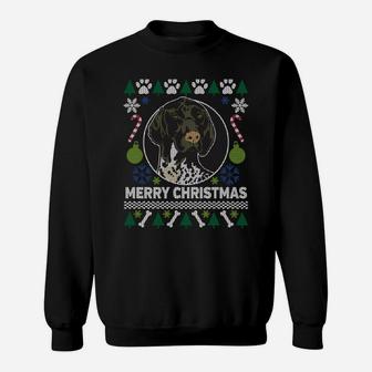 Gsp German Shorthaired Pointer Merry Christmas Ugly Xmas Dog Sweatshirt Sweatshirt | Crazezy