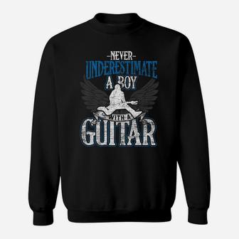 Guitarist Men Boys - Never Underestimate A Boy With A Guitar Sweatshirt | Crazezy CA