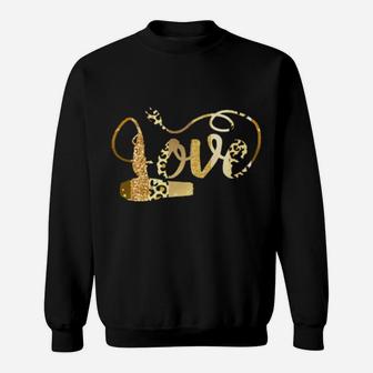 Hair Stylist Valentine Hairdresser Leopard Animal Print Sweatshirt - Monsterry