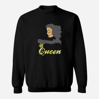 Haitian Queen African Haiti Black Map Hair Sweatshirt | Crazezy UK