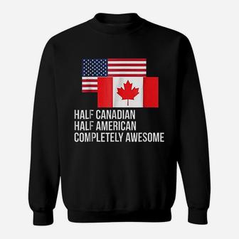 Half Canadian Half American Funny Flag Sweatshirt | Crazezy