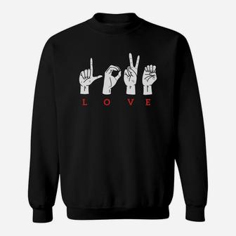 Hand Love Sign For Valentines Day Happy Valentines Day Sweatshirt - Seseable