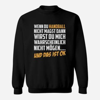 Handball-Fan Sweatshirt mit Spruch für Fans, Unisex Schwarzes Tee - Seseable