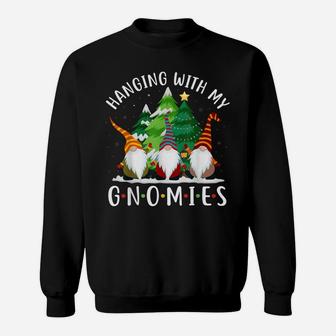 Hanging With My Gnomies Funny Gnome Friend Christmas Tree Sweatshirt | Crazezy DE