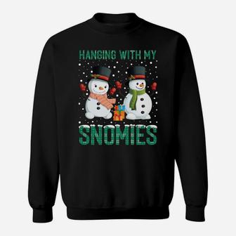 Hanging With My Snomies Ugly Christmas Sweater Funny Snowman Sweatshirt Sweatshirt | Crazezy UK