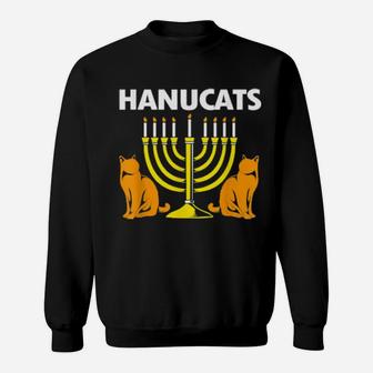 Hanukkah Cat Costume Happy Hanucat Sweatshirt - Monsterry