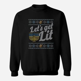 Hanukkah Lets Get Lit Sweatshirt | Crazezy DE