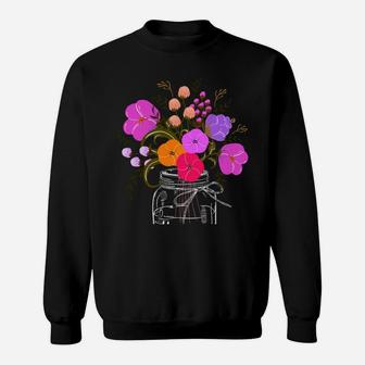 Happiness Is Being A Gaga Shirt Gift For Grandma Mom Flower Sweatshirt Sweatshirt | Crazezy