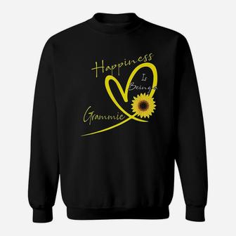 Happiness Is Being A Grammie Sunflower Heart Sweatshirt | Crazezy CA