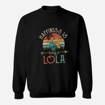 Happiness Is Being A Lola For Women Vintage Grandma Sweatshirt | Crazezy