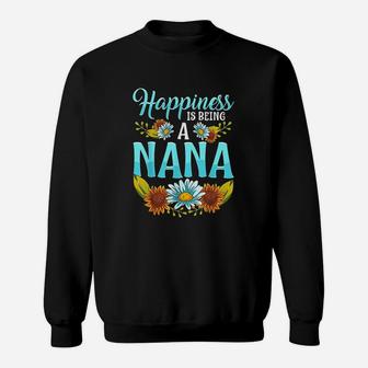 Happiness Is Being A Nana Cute Floral Mothers Day Gifts Sweatshirt | Crazezy AU