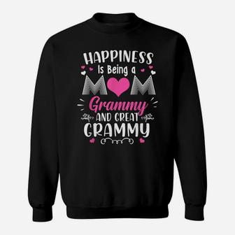 Happiness Is Being Mom Grammy And Great Grammy Mothers Day Sweatshirt | Crazezy DE