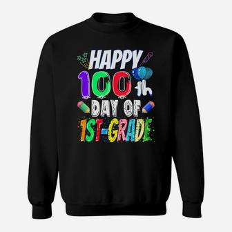Happy 100Th Day Of First Grade Gift 100 Days Of 1St Grade Sweatshirt | Crazezy