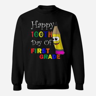 Happy 100Th Day Of First Grade Shirt 100 Days Smarter Tshirt Sweatshirt | Crazezy DE