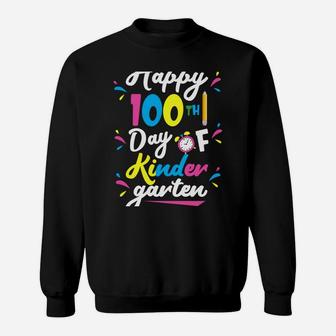 Happy 100Th Day Of Kindergarten Teacher & Student Kids Gift Sweatshirt | Crazezy AU