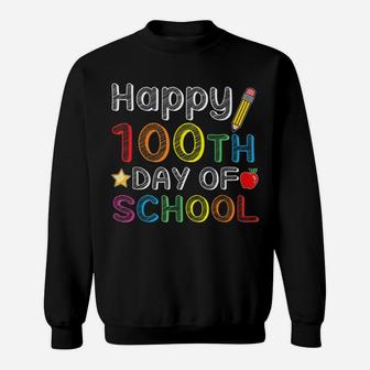Happy 100Th Day Of School - Colorful 100 Days Gift Sweatshirt | Crazezy