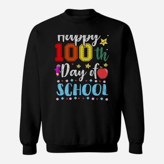 Happy 100Th Day Of School Colorful Teacher And Student Sweatshirt | Crazezy AU