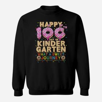 Happy 100Th Day Of School Kindergarten Donut Lovers Boy Girl Sweatshirt | Crazezy