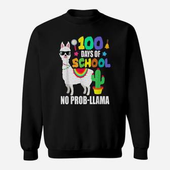 Happy 100Th Day Of School Llama Funny Teacher Student Kids Sweatshirt | Crazezy