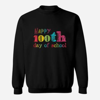 Happy 100th Day Of School Student Teacher Sweatshirt - Seseable
