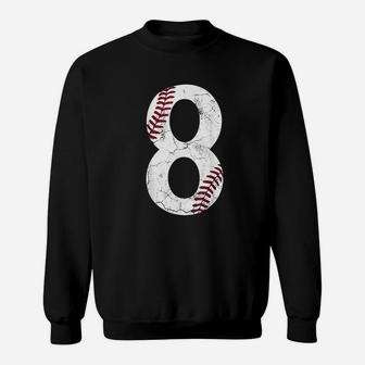 Happy Birthday 8Th 8 Year Old Baseball Sweatshirt | Crazezy AU