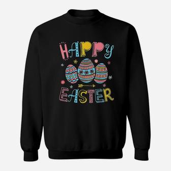 Happy Easter Colorful Egg Hunting Funny Gift Sweatshirt - Seseable