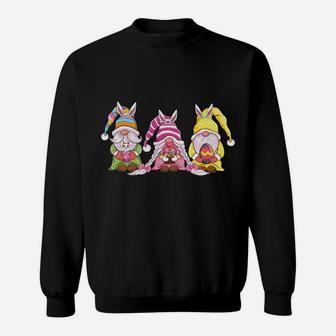 Happy Easter Gnomes With Bunny Ears Egg Hunting Easter Gnome Sweatshirt | Crazezy