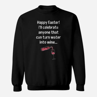 Happy Easter Wine Alcoholic Drinker Sweatshirt - Thegiftio UK