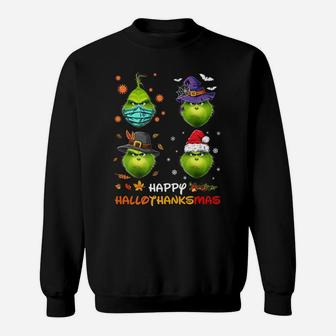 Happy Hallothanksmas GRin-Ch Christmas - Autumn Fall Gift Sweatshirt | Crazezy DE