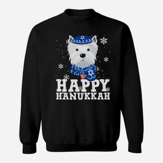 Happy Hanukkah West Highland White Terrier Dog Ugly Sweatshirt - Monsterry