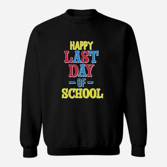 Happy Last Day Of School Red Yellow And Blue Sweatshirt | Crazezy AU