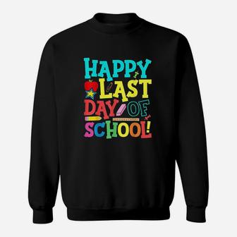 Happy Last Day Of School Teacher Boys Girls Kids Sweatshirt | Crazezy CA