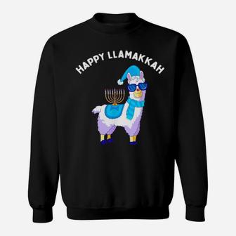 Happy Llamakkah Hanukkah Llama Chanukah Alpaca Sweatshirt - Monsterry