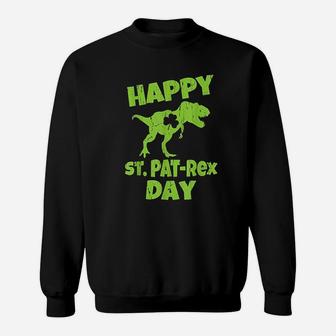 Happy St Pat Trex Day Dino St Patricks Day Sweatshirt - Thegiftio UK