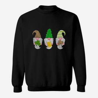 Happy St Patrick’s Day Three Gnomes Shamrock Beer Shirt Sweatshirt - Thegiftio UK