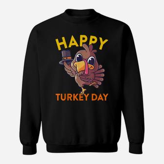 Happy Turkey Day Funny Little Pilgrim Thanksgiving Gift Sweatshirt | Crazezy CA