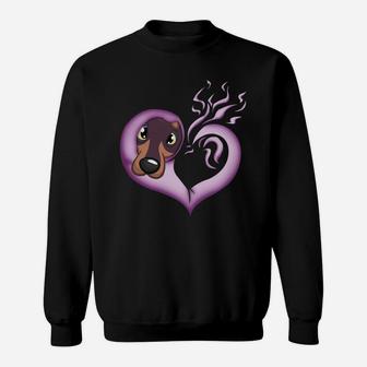 Happy Valentines Day Dachshund Animal Lovers Sweatshirt - Seseable