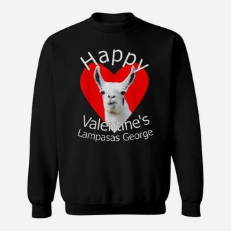 Happy Valentines Lampasas George The Llama Sweatshirt - Monsterry