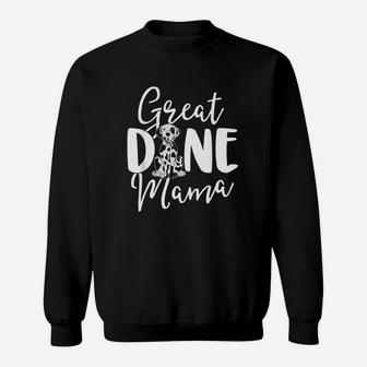 Harlequin Great Dane Mama Dog Owner Women Mom Gift Sweatshirt | Crazezy DE