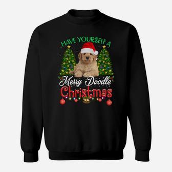 Have Yourself A Merry Doodle Christmas Goldendoodle Dog Love Sweatshirt | Crazezy CA