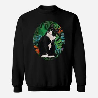 Hawaiian Tshirt Tuxedo Cat Tropical Gift Animal Lovers Sweatshirt | Crazezy AU