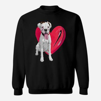 Heart Boxer Dog Cool Valentines Day Dog Sweatshirt - Monsterry DE