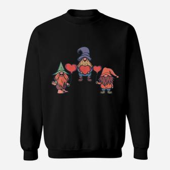 Heart Gnome Valentine's Day Couple Matching Gifts Boys Girls Sweatshirt | Crazezy AU