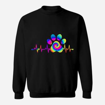 Heartbeat Dog Lovers Clothing - Tie Dye Dog Sweatshirt | Crazezy