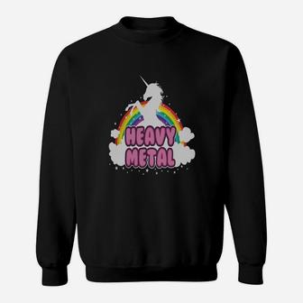Heavy Metal Parody Funny Unicorn Rainbow Sweatshirt - Thegiftio UK