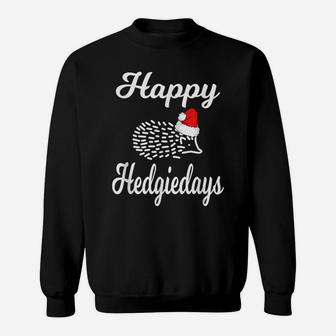 Hedgehog Christmas Holiday Gift Hedgie With Santa Hat Sweatshirt | Crazezy DE